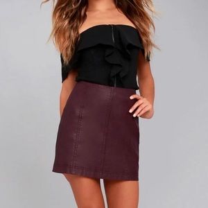 Free People Leather Skirt